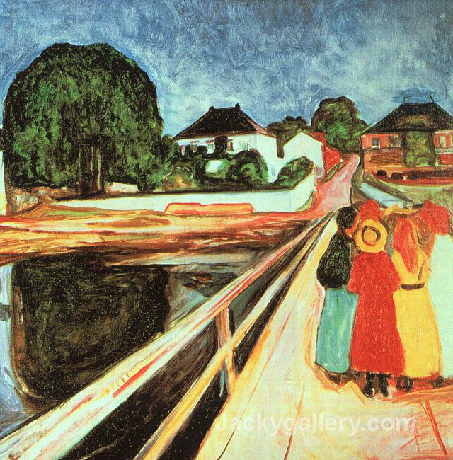 Girls on a Bridge- by Edvard Munch paintings reproduction